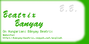 beatrix banyay business card